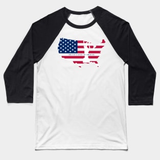 United States of America Map Baseball T-Shirt